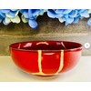 Royal Red Kintsugi Bowl, Gold Repair Ceramic Pottery, Kintsugi Pottery