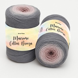 Art of Yarn Macrame Cotton Breeza 80% Cotton-20% Polyester 4 Worsted (Medium),250g(8.80 Oz),225m(246.06 Yds) for Macrame,Wall Hangings,Cushions,Rugs,Bags,Hats & Accessories (Peach, Pack 1)