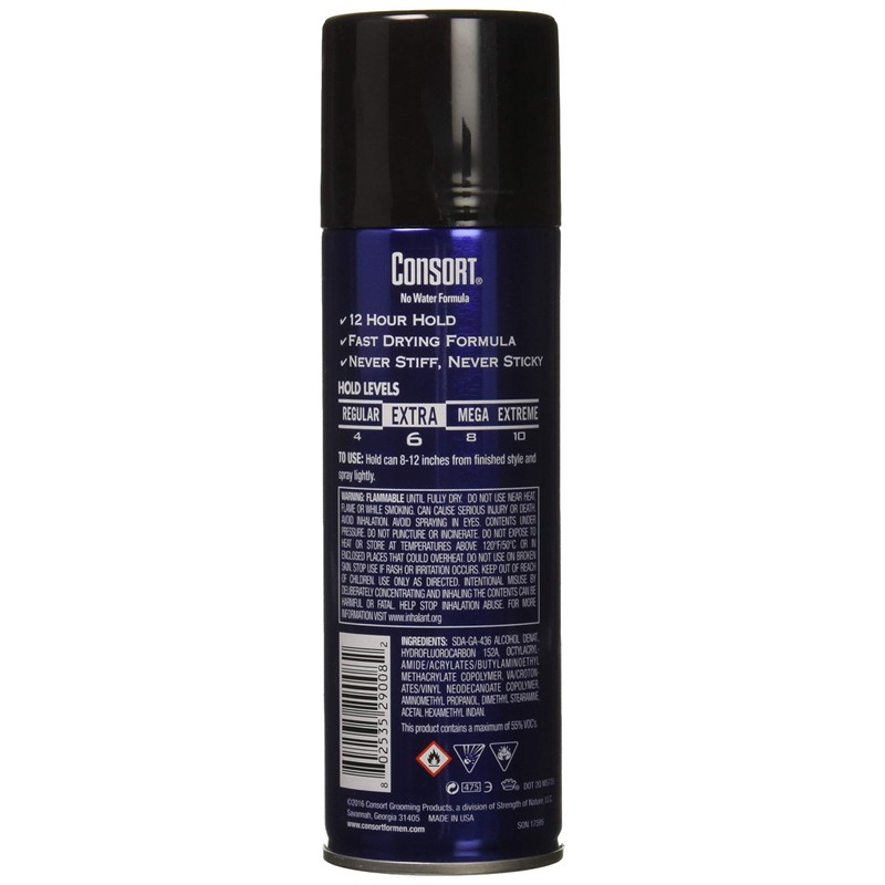 Consort For Men Hair Spray Unscented Extra Hold 8.30 oz