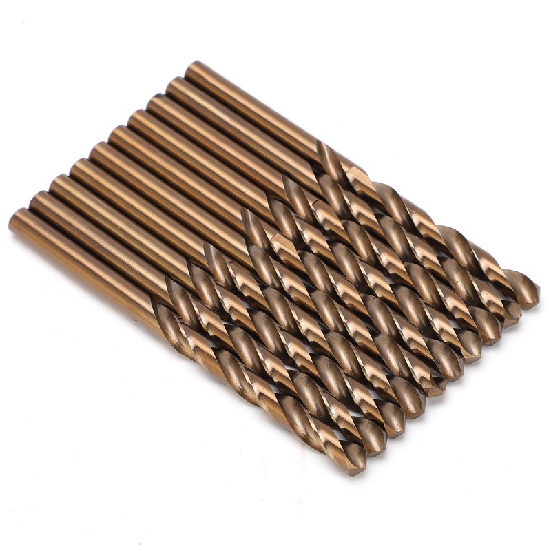 10Pcs Twist Drill Bit High Speed Steel Straight Shank Hole