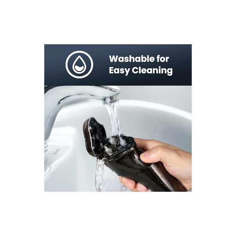 Electric Razor for Men Cordless: Wet/Dry Rotary Shaver Waterproof -
