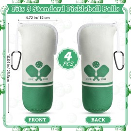 Simgoing 4 Pcs Tennis Holder Compatible with Pickleball Ball Holder Storage Bag 10 x 4.7 Inches Portable Tennis Pouch with Hook for Fence Backpack Ball Sports Accessory
