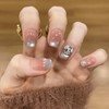 [ALLEVG]ネイルチップ 30枚入マグネットタイプ ショート ピンク 3D 春夏 人気 和風 かわいい シンプル