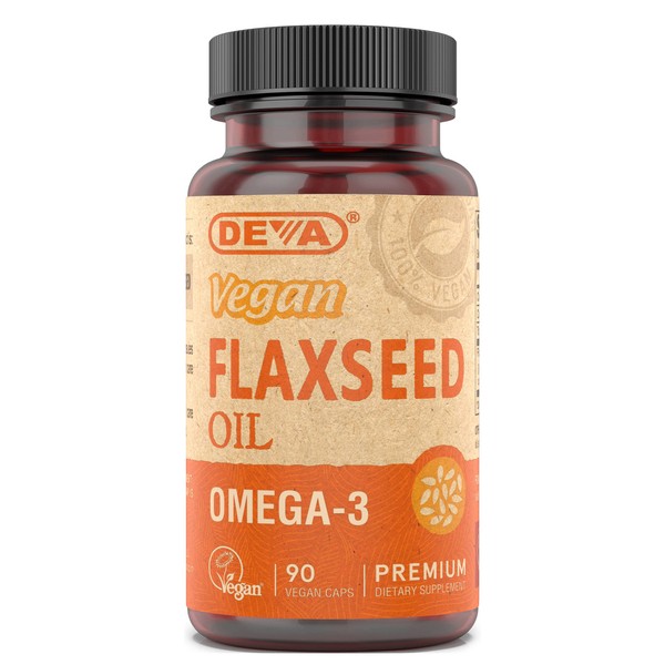 DEVA Vegan Vitamins Flax Seed Oil 500 mg Caps, 90 ct