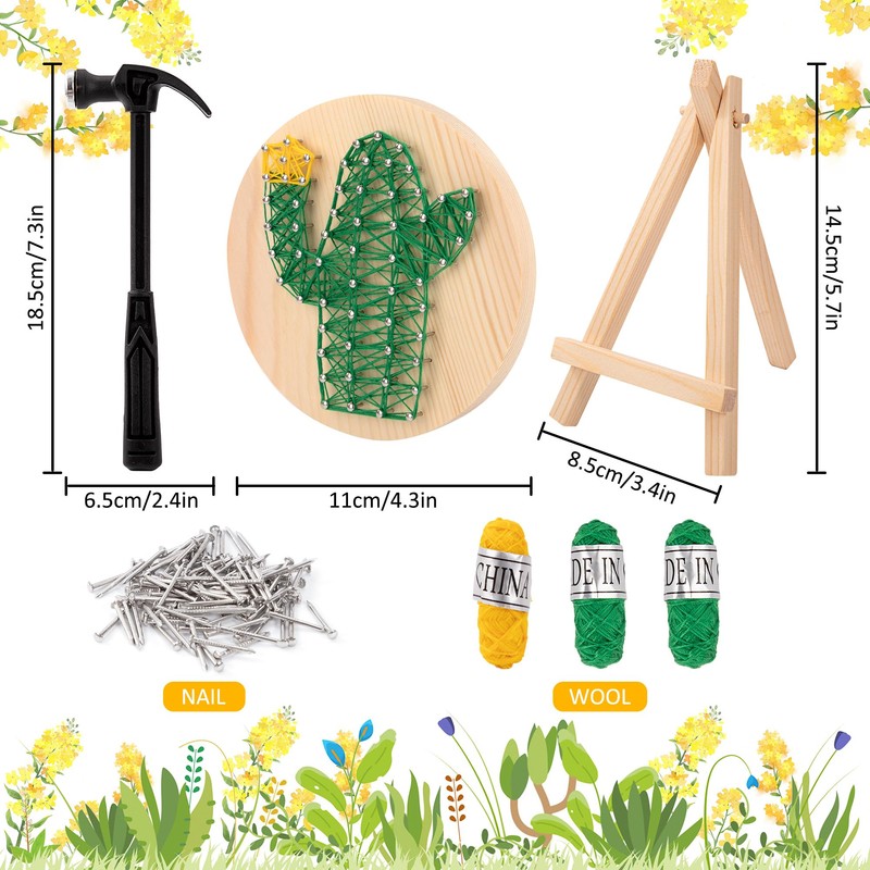 Heveer DIY String Art Kit for Beginners DIY Cactus Craft