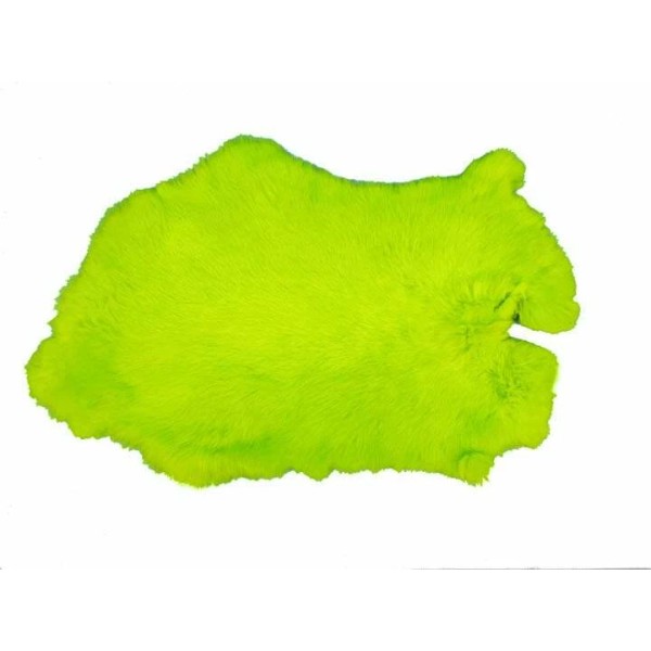 Unbranded Rabbit Pelt Dyed Fluorescent Chartreuse Green Better Grade (134-509)
