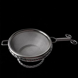 Mini Double Layer Filter Mesh - Food Grade 304 Stainless Steel Coffee & Tea Strainer - Fine Leakproof Sieve for Baking Powder, Cocktail & Drink Making -2.95 inch Gold and Silver(Silvery white)