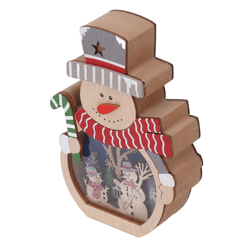 Luminous Christmas Ornament LED Light Emitting Wooden Christmas Decorations Ornaments
