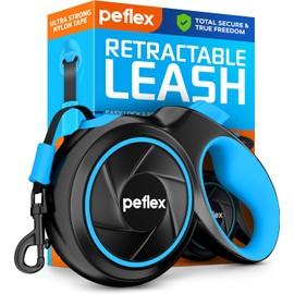 16.4 ft Retractable Dog Leash - Heavy Duty Tape Leash with Strong Nylon Tape - 360° Swivel Control - One-Click Brake & Lock - Ergonomic Non-Slip Grip for Small Medium & Large Dogs up to 120 lbs