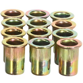 Rivet Nuts, DICASAL 80 PCS M8 Metric Flat Head Threaded Insert Nuts Kit, Zinc Plated Carbon Steel Rivnut Nutserts Kit for Plastic Fiberglass Metal