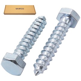 SKIR'CO Pack of 15 DIN 571 Galvanised Steel Hex Head Wood Screws M12 x 60 mm Screws Hex Head Key Screws