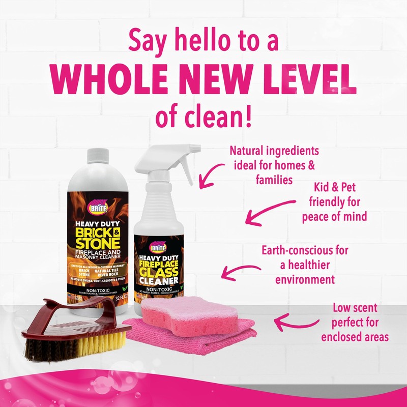 Quick 'n Brite Fireplace Cleaning Kit – Includes 16 oz