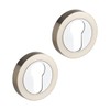 Euro Lock Keyhole Escutcheon Covers Set Dual Tone Polished and