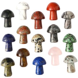 Abaodam 15pcs Crystal Mushroom Ornament Mushroom Shape Worry Stones Crystals and Healing Stones Mushroom Decor Mini Desktop Decor Crystal Stone Mushroom Accessories Paper Cup Natural Stone