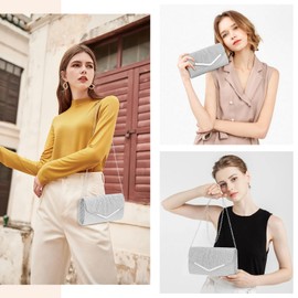 PLGYLG Clutch Purses for Women Evening Bag Shoulder Handbags Crossbody Bag for Wedding Cocktail Prom Party