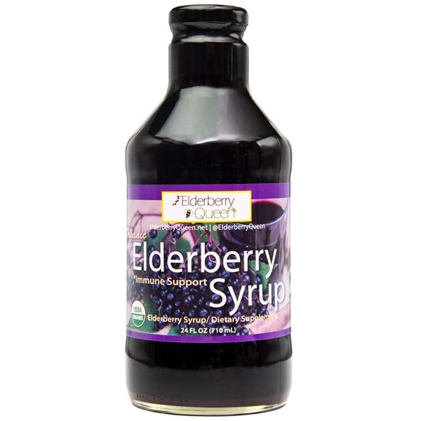 Organic Elderberry Liquid Supplement 24 oz by Elderberry Queen, Sambucus, Aronia Berry, Pure Natural Certified Organic Herbal Immune Support