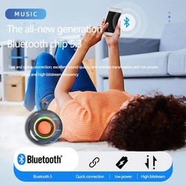 Portable Bluetooth Shower Speaker with Mic, High Volume Waterproof Small Speaker for Sports Camping, RGB Lights & Stable Connection