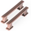GRANTENOV 3-3/4 Inch Brushed Antique Copper Cabinet Pulls Handles Solid