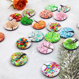 Pack of 20 Tree of Life Magnets Children's Fridge Magnets for Magnetic Board Fridge Whiteboard Pin Board Kitchen Decorative Strong Gifts for Adults
