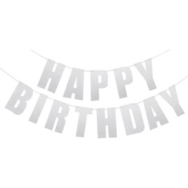 Silver Birthday Banner Party Decors Happy Birthday Banner Party Supplies for Men Women