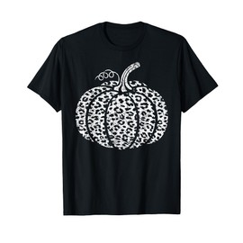 Leopard Print Pumpkin Fall Graphic Trendy Autumn Women's T-Shirt