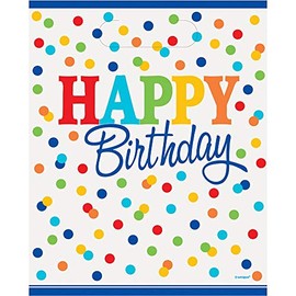 Vibrant "Happy Birthday" Rainbow Polka Dots Loot Bags - (Pack of 8) - Perfect for Happy Birthday Parties & Unforgettable Gift Bags
