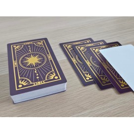 Metaphoracle Create Your Own Oracle Cards - DIY Blank Tarot Cards - Deck of 80 Blank Oracle Cards with Celestial Gold Foil Design - Standard Tarot Card Size 4.75 inches x 2.75 inches (Purple)
