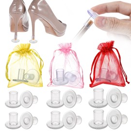 Wanmu 6 Pairs Clear High Heel Protectors, 3 Size Heel Protectors for Grass, High Heel Stoppers for Grass, Soft Heel Covers for Walking on Grass and Uneven Floor (S/M/L)