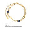 Melhill Stainless Steel Gemstones Beaded Bracelet Pearls Lapis Lazuli Adjustable