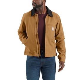 Carhartt Men's Rugged Flex Relaxed Fit Duck Detroit Jacket, Brown
