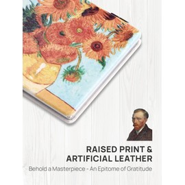 OMIRO 1X/3X Magnifying Mirror, Unique Painting Compact Mirror with Classical PU Leather (Sunflowers)