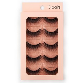 5 Pairs Mink Eyelashes Ultra Dense Stage Makeup Natural False Eyelashes Long Eyelashes Extensions Fake Eyelashes (Bomb)