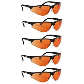 Infield Terminator UV-400 Safety Glasses for Blue Light and UV Protection - Orange (Five)