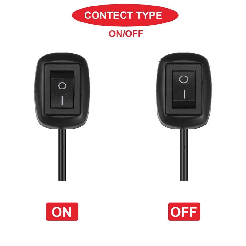 MKBKLLJY 3Pcs Black Paste Type Switch Car Rocker Switch ON/Off
