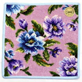 FEILER AMETHYST BLOOM Amethyst Bloom Handkerchief, 9.8 x 9.8 inches (25 x 25 cm), Pale Purple/Blue