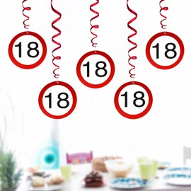 WenmthG - Funny Garlands for 18th Birthday Decoration - Garland Decoration 18th Birthday Boy Girl Traffic Sign Party Supplies for 18th Birthday Anniversary