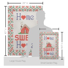 Breeze Decor Welcome Sweet Home Kit Expression Flower Vintage Rustic Everyday Floral Classic Decoration Banner Small Yard Gift Double-Sided, House & Garden Flags Set w/Flagpole, Made in USA