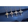 FANCIME Opal Cross Necklace For Women Sterling Silver Birthstone Necklace