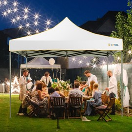 HOTEEL Canopy Tent 10x10 Pop Up Canopy, Ez Up Canopy with Sidewalls Waterproof & UPF 50+, Heavy Duty Commercial Instant Craft Fair Tent for Party, Event,Vendor, Farmer Market (White)