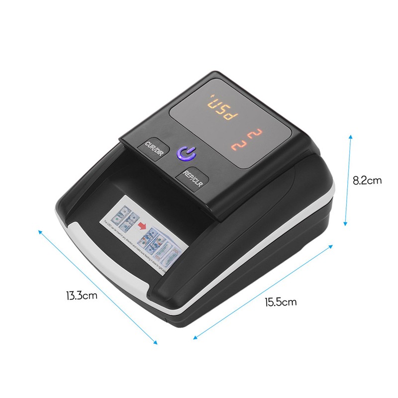 Portable Small Banknote Bill Detector Denomination Value Counter UV/MG/IR Detection