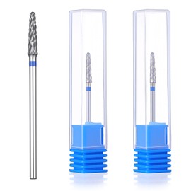 TIESOME 2Pcs 3/32" Nail Drill Bits Set, Professional Tungsten Nail File Bits Small Cone Medium Grit Cleaner Remove Dead Skin Accessories for Manicure Pedicure Tool Salon Home Use