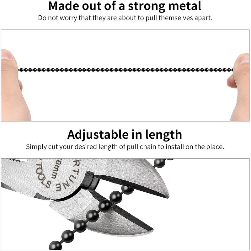 SmoTecQ Ceiling Fan Pull Chain Extender with Decorative Frosted Glass