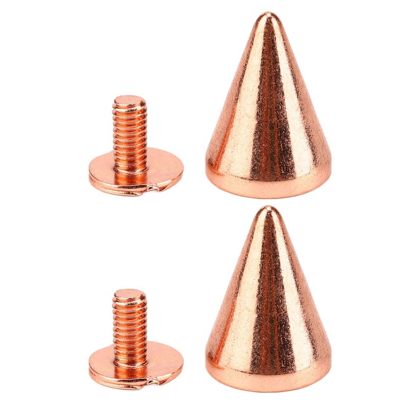 100 Sets Punk Cone Spikes Studs Electroplating Rose Gold Punk