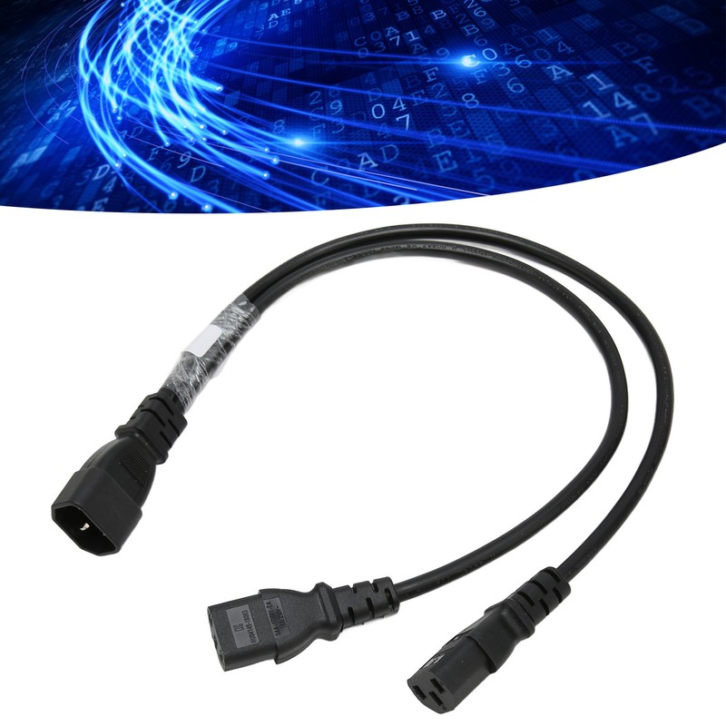 Single C14 to Dual 5 15R C13 Cord Short Power