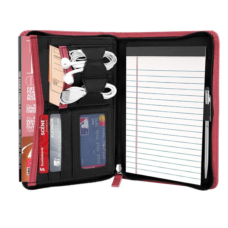 Gorbado Small Portfolio Organizer, A5 Zippered Business Portfolio, Junior Padfolio