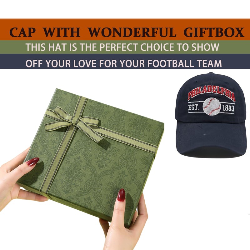 Jvnzaleu Embroidered City Washed Philadelphia Baseball Cap Adjustable Cotton Fans