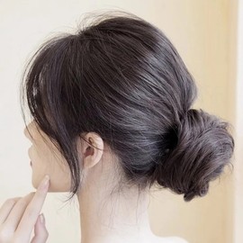 Human hair curly hair wig bun hair brown (WFLOULA) / 인모 곱창머리 가발 올림머리 브라운 (WFLOULA)