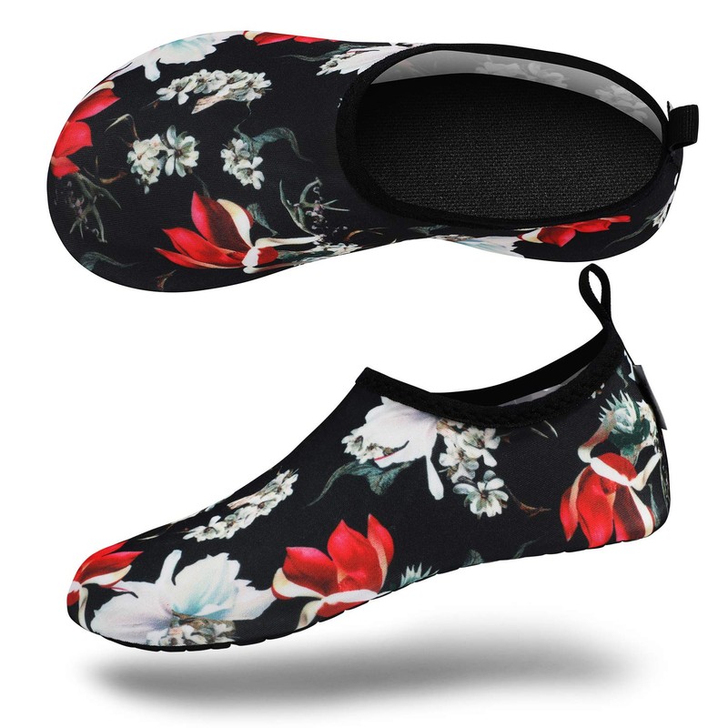 VIFUUR Water Sports Unisex Shoes Black Flower - 7.5-8.5 W