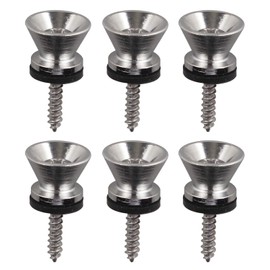 Futheda 6PCS Guitar Strap Button End Pins Metal Vintage Style Compatible with Fender Guitar and Electric Acoustic Bass Instrument - Silver