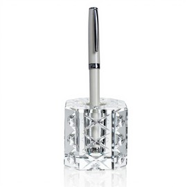 QFkris Fancy Crystal Single Pen Holder for Desk, Glass Fountain Pen Stand, Feather Pencil Holder for Office Desktop Decoration, Gift for Man Woman Students Teachers Father Boyfriend